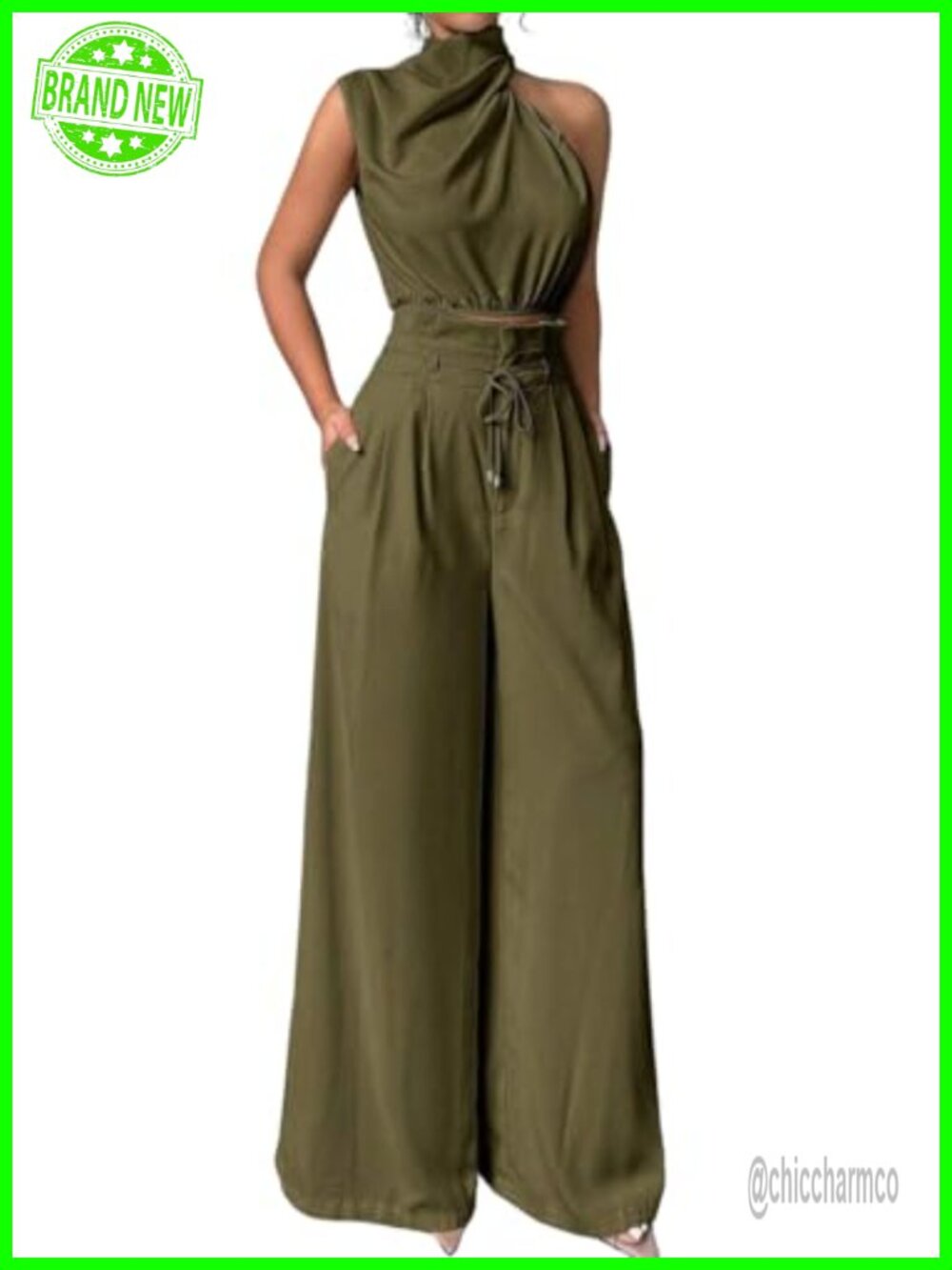 2 Piece Set: Crop Top & Wide Leg Pants Outfits